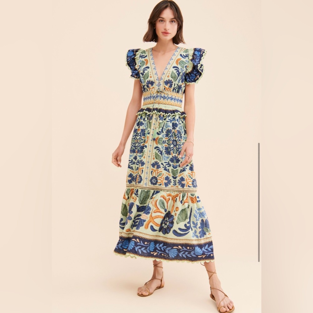 Farm Rio Ocean Tapestry Dress